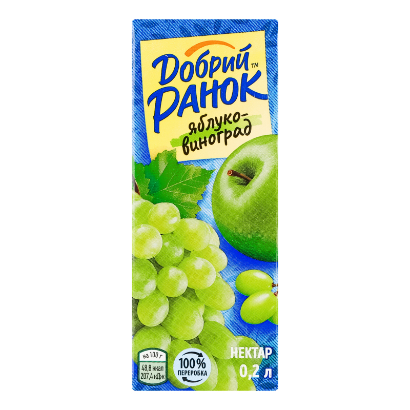 Нектар Ранок виноградно-яблучний 0.2л Еко-Сфера