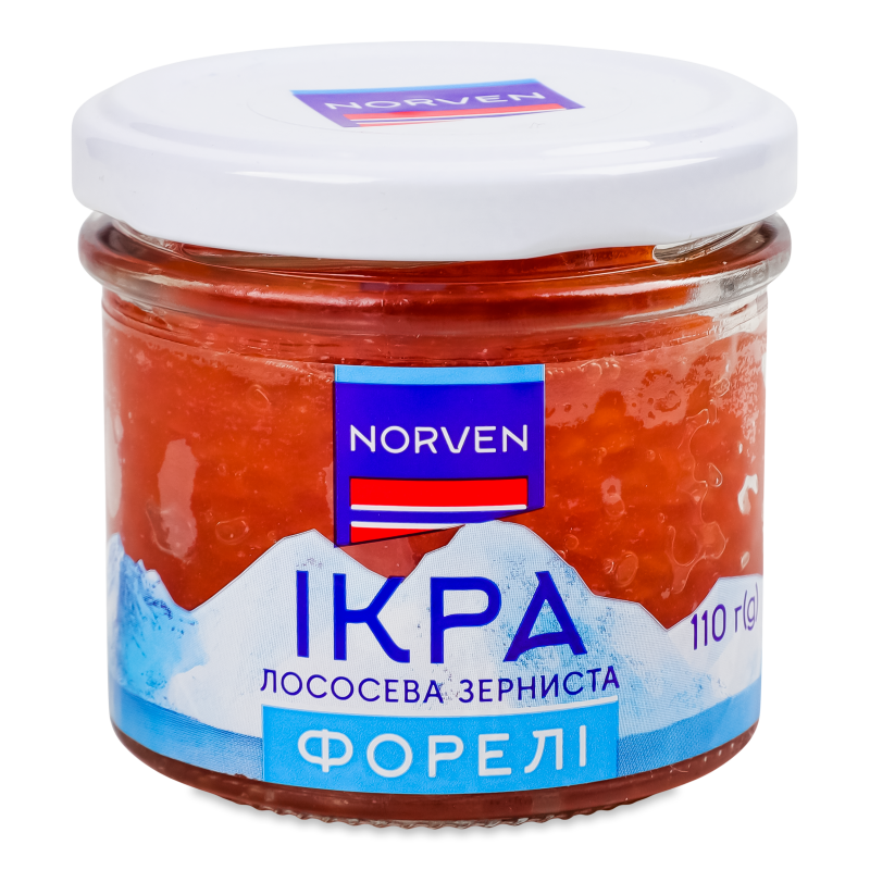 Ікра лососева /форелі/ зерниста 110г Norven
