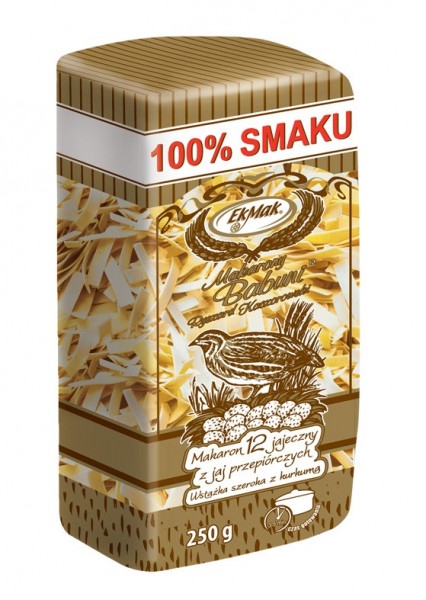 Макарони з перепел.яйцями Стрічка Широка 245 250г EkmaK