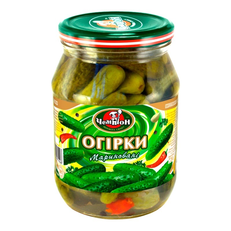 Огірки марин.цілі 720г/Чемпіон/